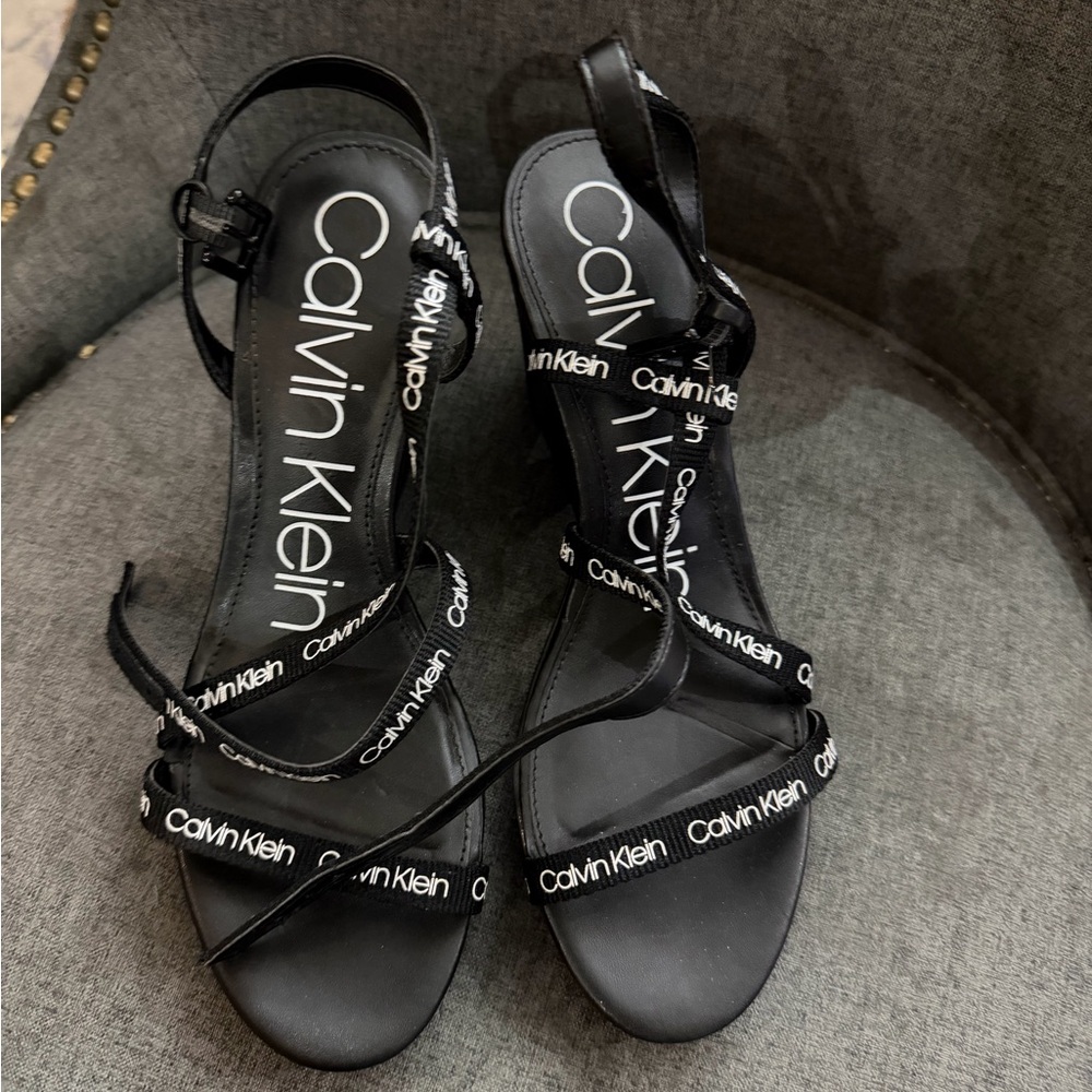 Calvin Klein Black Strappy Sandals